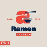 ramen alfabeto un logotipo vector