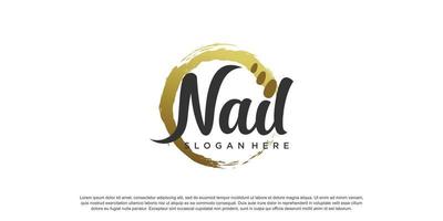 Nail polish logo design template with creative abstract style vector