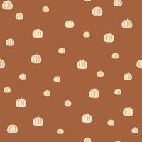 Pumpkin pattern. Boho pumpkin seamless pattern. Tiny halloween pumpkins background. Cute thanksgiving print. Cartoon pumpkins hand drawn illustration. Seasonal textile holiday banners, vector surface