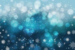 Snowflakes and snowfall on a cold blue winter background. illustrator Vector Eps 10.