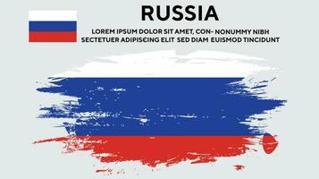 Grunge texture new colorful Russia flag design vector