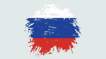 Faded Russia grunge texture flag design vector