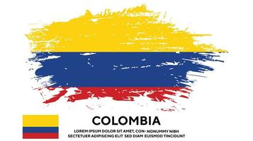 onda estilo colombia colorido grunge textura bandera diseño vector