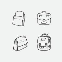 la plantilla de diseño de icono de bolsa, con un estilo de línea negra dibujada a mano, es adecuada para sus necesidades de diseño. vector