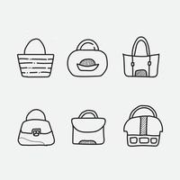 The bag icon design template, with a hand drawn black line style, is suitable for your design needs. vector