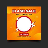 Flash Sale Discount Banner Social Media Post Design vector