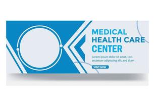 plantilla de redes sociales de póster de banner de portada de centro de atención médica vector
