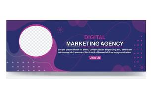 Digital marketing agency social media banner cover template vector