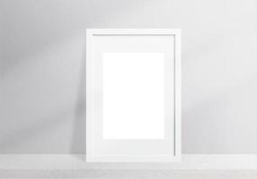 Blank space Portrait Photo Frames isolated on white, realistic rectangle gray frames mockup. Empty framing for your design, picture, painting, poster, lettering or photo gallery with shadow overlay.