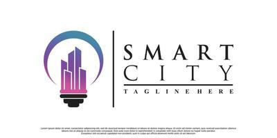 smart city logo design with creative concept Premum Vector