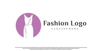 Fashion logo design with dress fashion Premium Vector