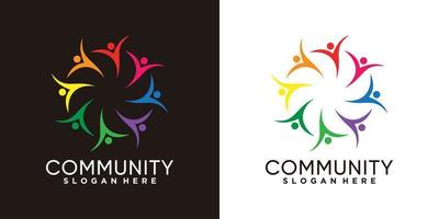 community logo design with creativ concept vector