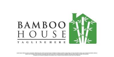 Bamboo logo design with creative concept Premium Vector