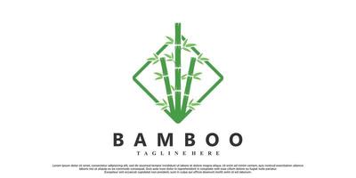 diseño de logotipo de bambú con vector premium de concepto creativo