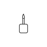 Beauty and cosmetics concept. Outline symbol suitable for web sites, advertisement, web sites etc. Editable stroke. Line icon of lipstick with conical applicator and square tube vector