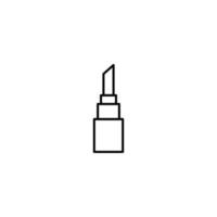 Beauty and cosmetics concept. Outline symbol suitable for web sites, advertisement, web sites etc. Editable stroke. Line icon of lipstick with big square tube vector