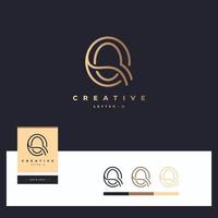 diseños de logotipos de letras q vector