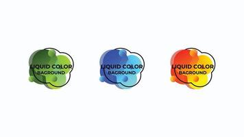 set of modern abstract vector liquid color