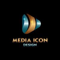 diseño de logotipo de medios vector