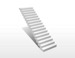 escaleras blancas aisladas en un fondo blanco. renderizado 3d foto