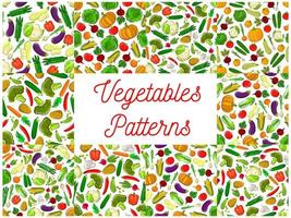 Farm vegetables seamless pattern backgrounds vector