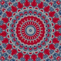 Abstract tile pattern with red and blue color background photo
