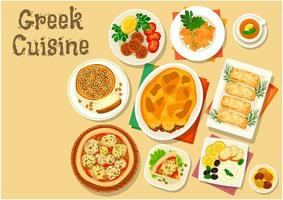 Greek cuisine healthy lunch icon for food design vector