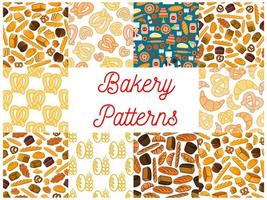 Bakery seamless pattern backgrounds vector