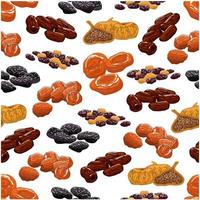 Dried fruit seamless pattern background vector