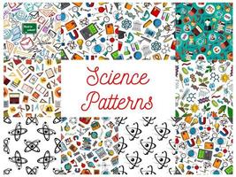Science and knowledge seamless pattern wallpapers vector