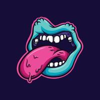 Zombie mouth streetwear cartoon vector