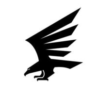 Black eagle geometric heraldic vector icon