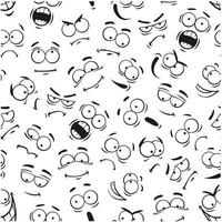 Human cartoon emoticon faces pattern vector