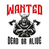 Wanted dead or alive warrior sign vector