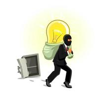 Man in mask stealing lamp from safe vector