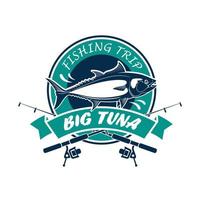 Fishing trip sport club round vector sign