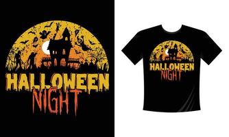 Halloween Night - Cute Scary Halloween T-shirt Design Vector. Good for Clothes, Greeting Card, Poster, and Mug Design, eps vector