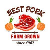 Butcher shop best pork meat vector icon