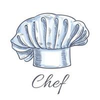 Chef hat vector isolated doodle sketch icon