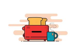 Toaster with Toast Illustration vector