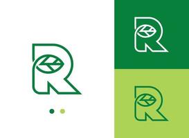 Letter R Leaf Logo vector