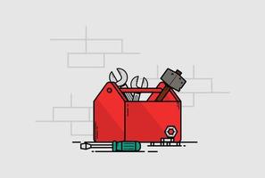 Box with Tools Illustration vector