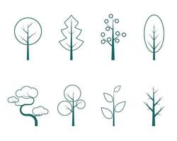 conjunto de iconos de árbol vector