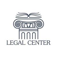 Legal center vector isolated icon or emblem