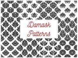 Damask seamless decorative ornament patterns vector