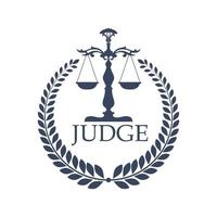 Justitia weigher or scales and laurel wreath vector