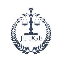 Justitia weigher or scales and laurel wreath vector