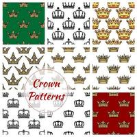 Royal crown seamless pattern background vector
