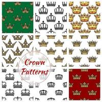 Royal crown seamless pattern background vector