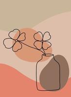 Simplicity flower freehand continuous line drawing flat design. vector